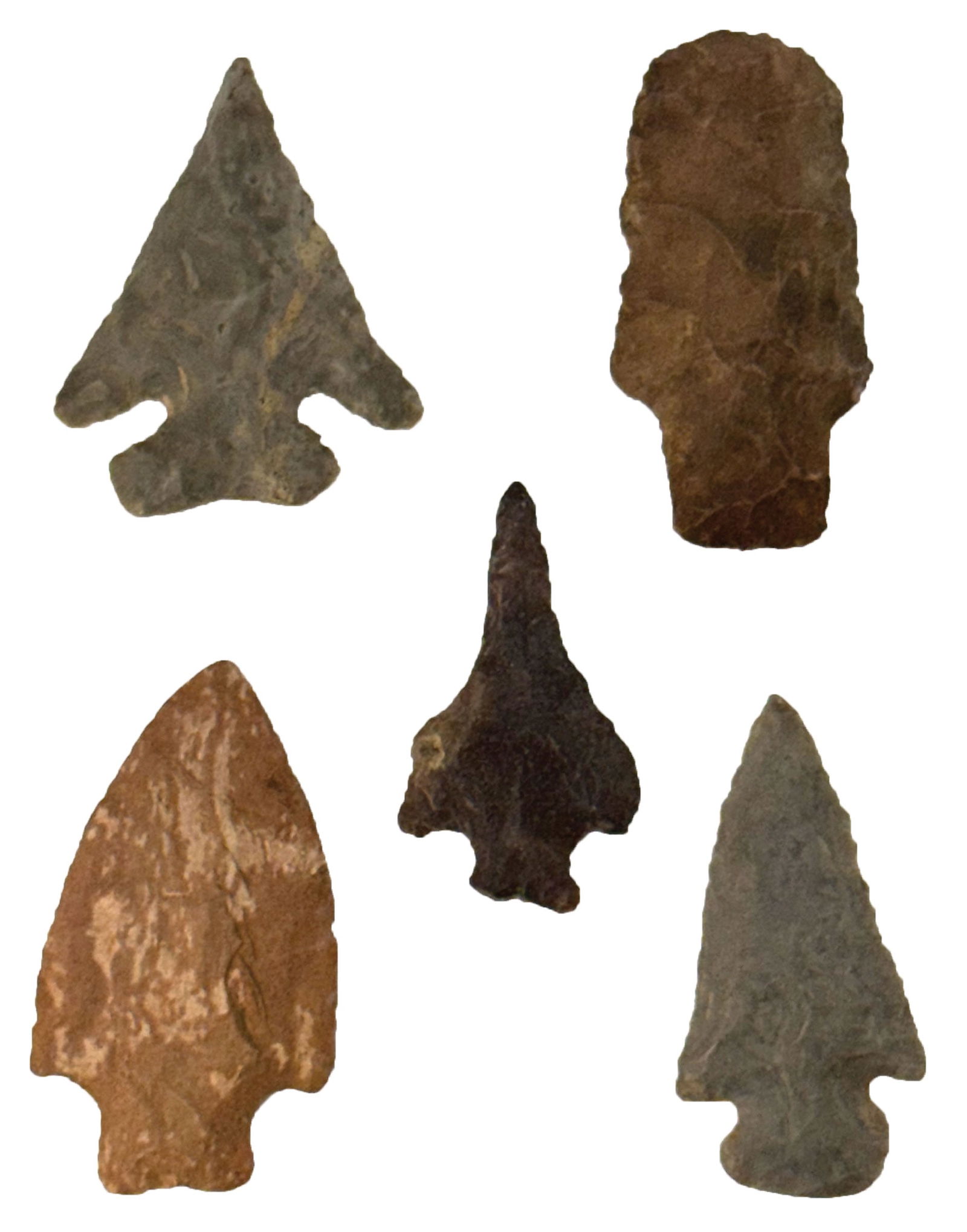 5 Points. 2" to 2 1/2" Variety of Matieral and Styles. Ex Bob Croasdale Collection. (1 of 2)