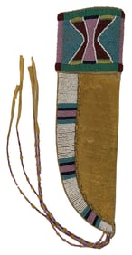 11” Cheyenne Beaded Sheath. Restored. Nice Example. Ex Steve Switzer.