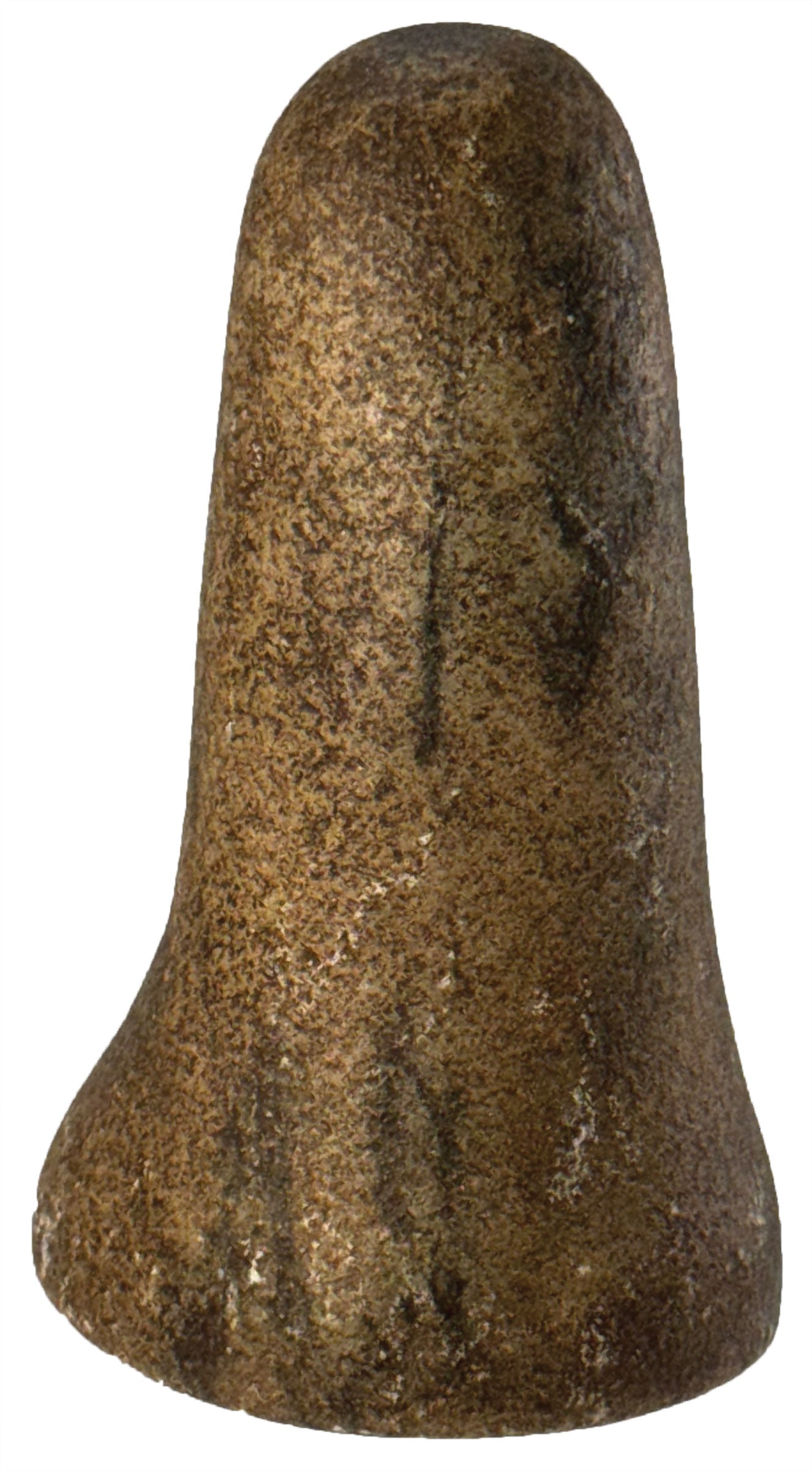 5 7/8" Bell Pestle. Hancock County, IN. Nicely polished Quartzite. G10. Ex Edgar Brannon. (1 of 3)