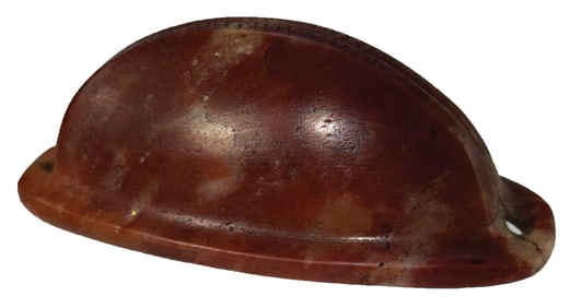 3 3/8" Rose Quartz Boatstone. Deep scoop. Washington Courthouse (Fayette County) Ohio.