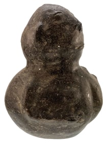 7" Human Effigy Hooded Waterbottle. Recovered near the Banks Site, Arkansas. Ex Daniel Wolf.