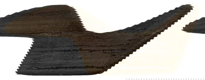 3 1/2" Fantail Type Birdstone. Banded Slate. Scioto County, Ohio. Berner and Davis COAs.