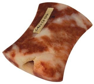 3 3/4" Quartz Single Face Hourglass Bannerstone. Illinois. Ex Knoblock and Ritter.