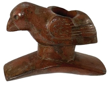 3 3/4" x 2" Hopewell Bird Effigy Pipe. Tremont City (Clark County), Ohio. Ex Stan Copeland.