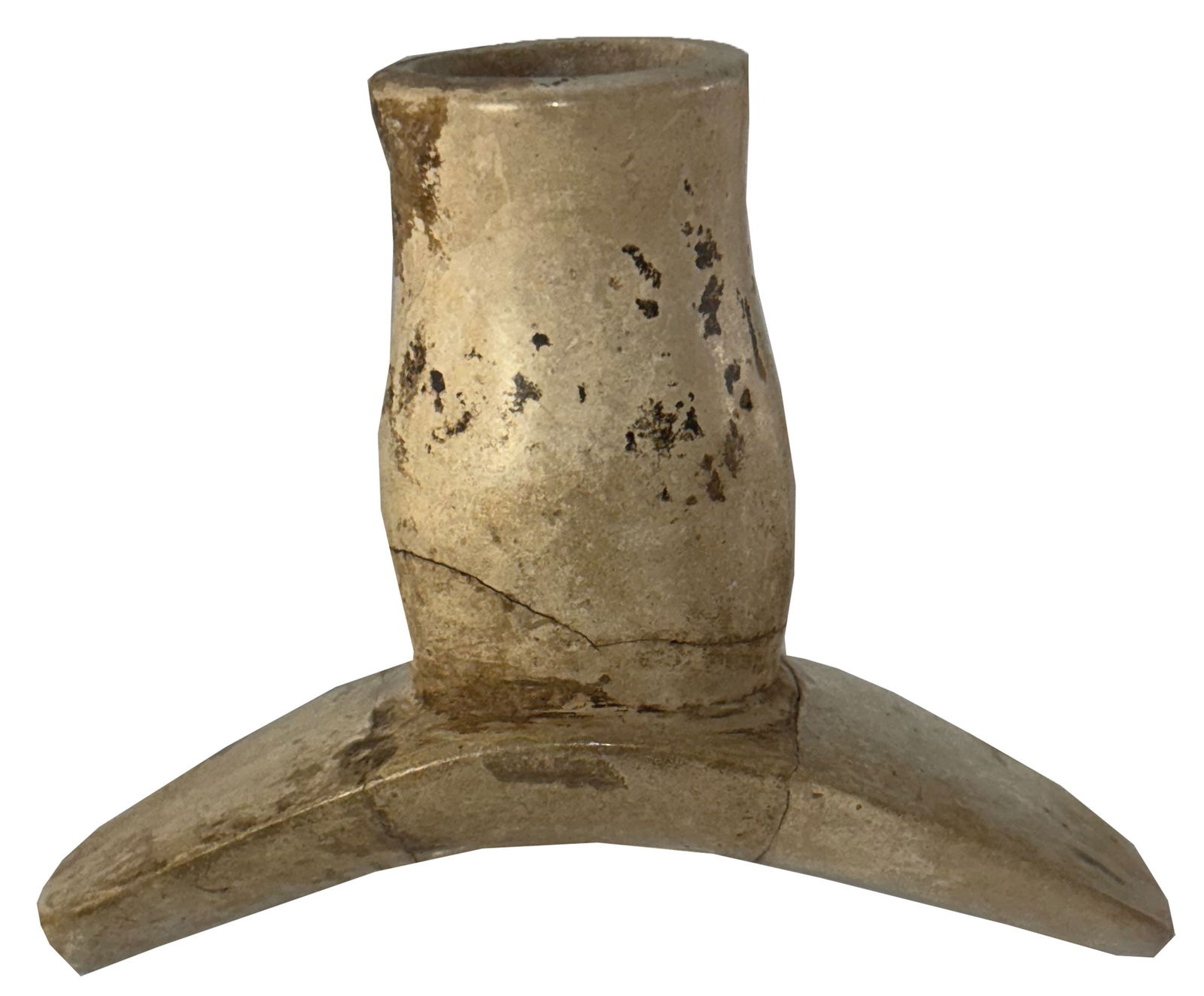 3" x 3 3/4" Hopewell Pipe. Recovered in the 1920s. Coshocton County, Ohio. Broken and Glued. (1 of 7)