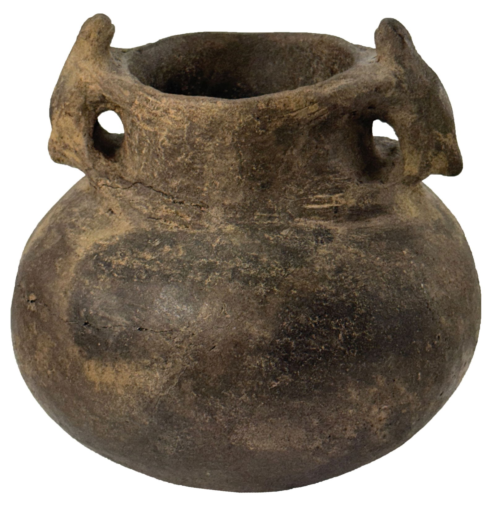 5" Frog Handle Jar. Arkansas. Pressure cracks but have been stablized. Ex Quinton Matson. (1 of 4)