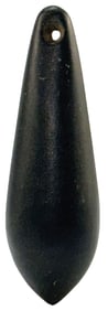 3 1/16" Drilled Plummet. Black Chalcedony. Ex Floyd Ritter and Kevin Pipes.