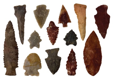 13 Points. 3/4" to 3". Variety of Matieral and Styles. Ex Bob Croasdale Collection.