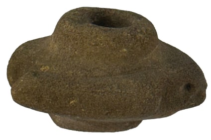 2 3/4” Sandstone Bat Effigy Pipe. Adair County, Kentucky. Ex Charles Comfort.