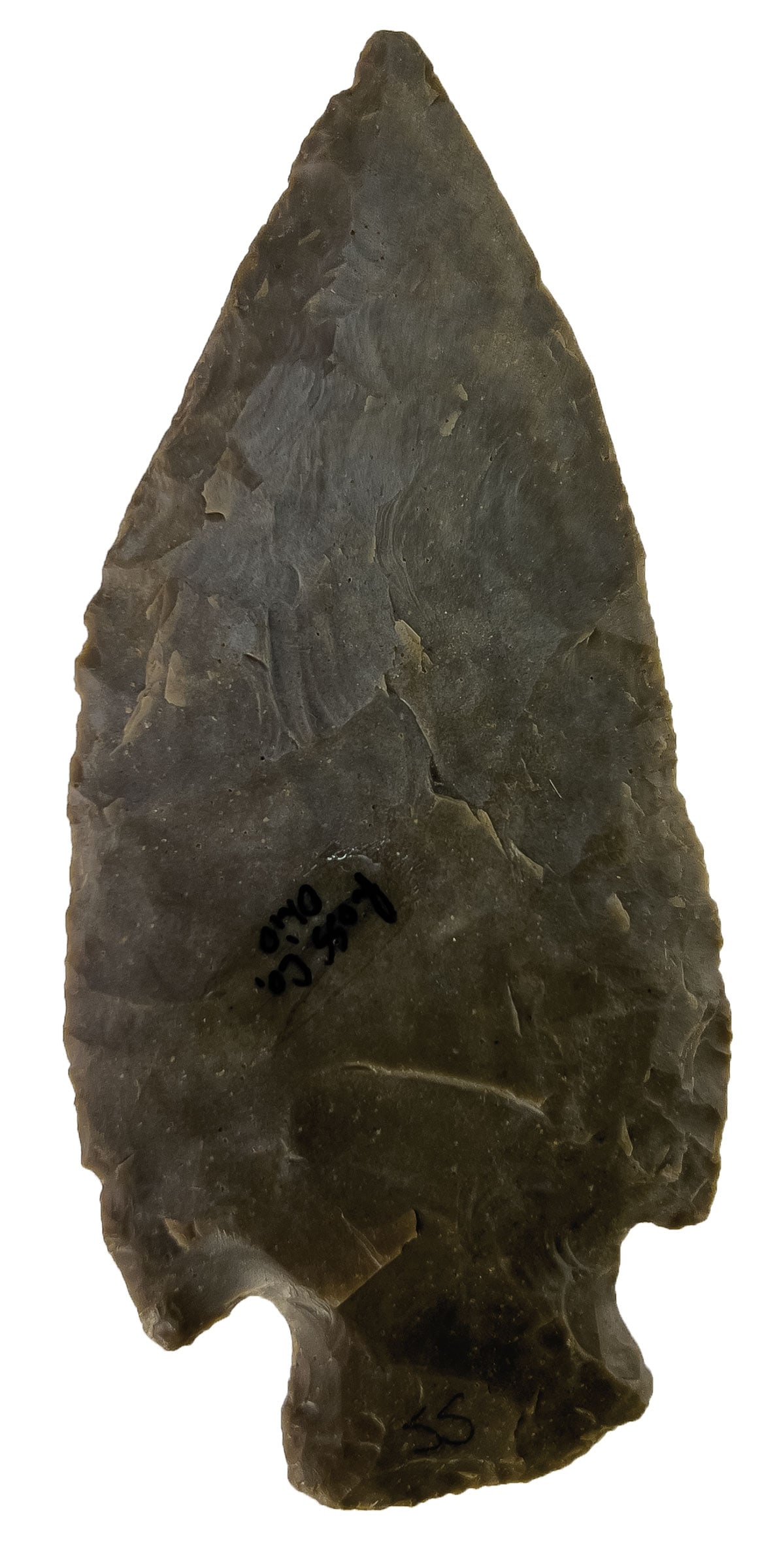 4" Hopewell. Hornstone. Anciently Salvaged. Ross County, OH. Ex Nick Gray.: 4" Hopewell. Hornstone. Anciently Salvaged. Ross County, OH. Ex Nick Gray.