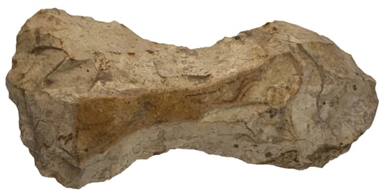 5 3/4" Double Bit Flint Axe. Tan Chert. Mayes County, Oklahoma. Ex Gary Bracken.