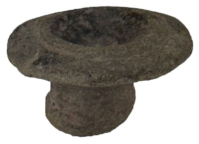 1 1/2" Ear Spool. Clay Pottery. Jonesboro, Arkansas. Ex Tom Davis. Jackson COA.