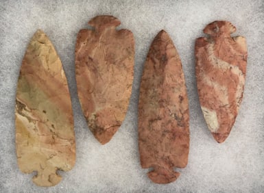 Frame of 4 Dovetails for display. 3 9/16” to 4 5/8”. Nice examples. Ex Wally Zollman.