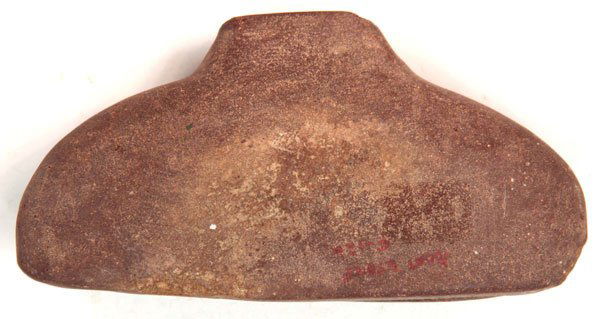 Keeled Boatstone. Cocke Co, TN. Ex-Pipes: 68. 4 3/4” Keeled Boatstone. Cocke Co, TN. Dark Brown Slate. Ex-Pipes