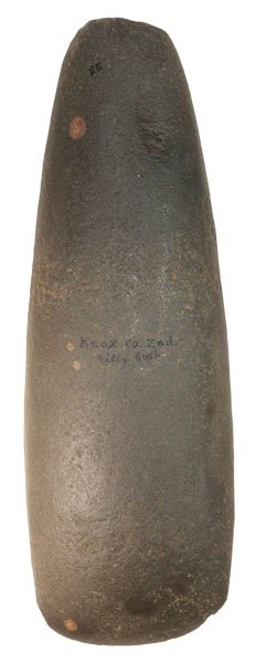 10 1/8” Adena Celt. Knox Co, IN. Ex-Billy Bush: 88. 10 1/8” Diorite Adena Celt. Knox Co, IN. Ex-Scott Onken. From the old Billy Bush Collection