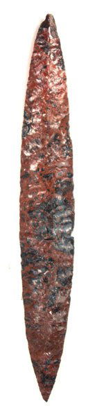 12 1/2" Mayan Obsidian Blade. Kevin Pipes: 91. 12 1/2” Mahogoney Obsidian Blade. MX. Killed, glued. Ex-Kevin Pipes Collection