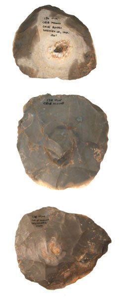 3 Crib Mound Blades. Spencer Co, IN. 1967: 178. 3 Crib Mound Blades. 3 1/2”-4”. Spencer Co, IN. 1967