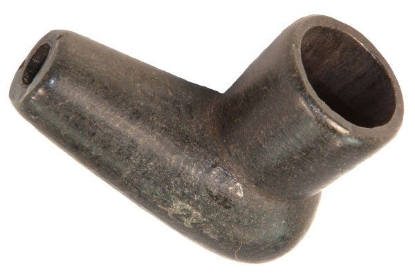 Historic Pipe. IN. Ex-Modoc Smith, Hasewinkel: 190. 2 3/8” Historic Pipe. Indiana. Ex-Modoc Smith, Dr. Hasewinkel. Highly polished black Steatite. Old historic example. Excellent shape and form.