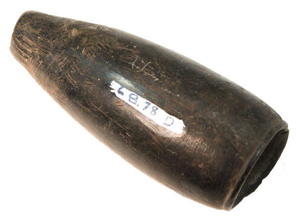 Don Lewis Chumash Steatite Pipe. Pictured: 426. 3 3/4” Chumash Steatite Tube Pipe. Pictured in Prehistoric American (2008 #4, special West Coast Issue). Don Lewis