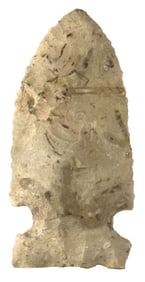 2 9/16" Stilwell. Tan and gray serrated Fossil Chert. Kentucky/Illinois.