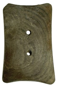 3 1/4" Quadraconcave Gorget. Thin and well made. Ex Chalmer Lynch.