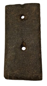 3 1/4" Pendant. Gray and tan Granite. Great edge engravings. Ohio. Ex Doug Watkins.