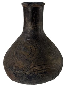 4 7/8" Pottery Jug. Tempered Clay. Arkansas. Ex Schwartz Family.