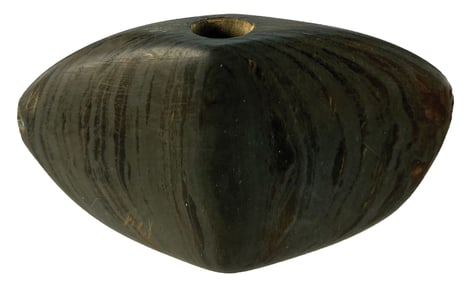 3 1/2" Bannerstone. Dark Banded Slate. Clark County, OH. Ex Doug Watkins.