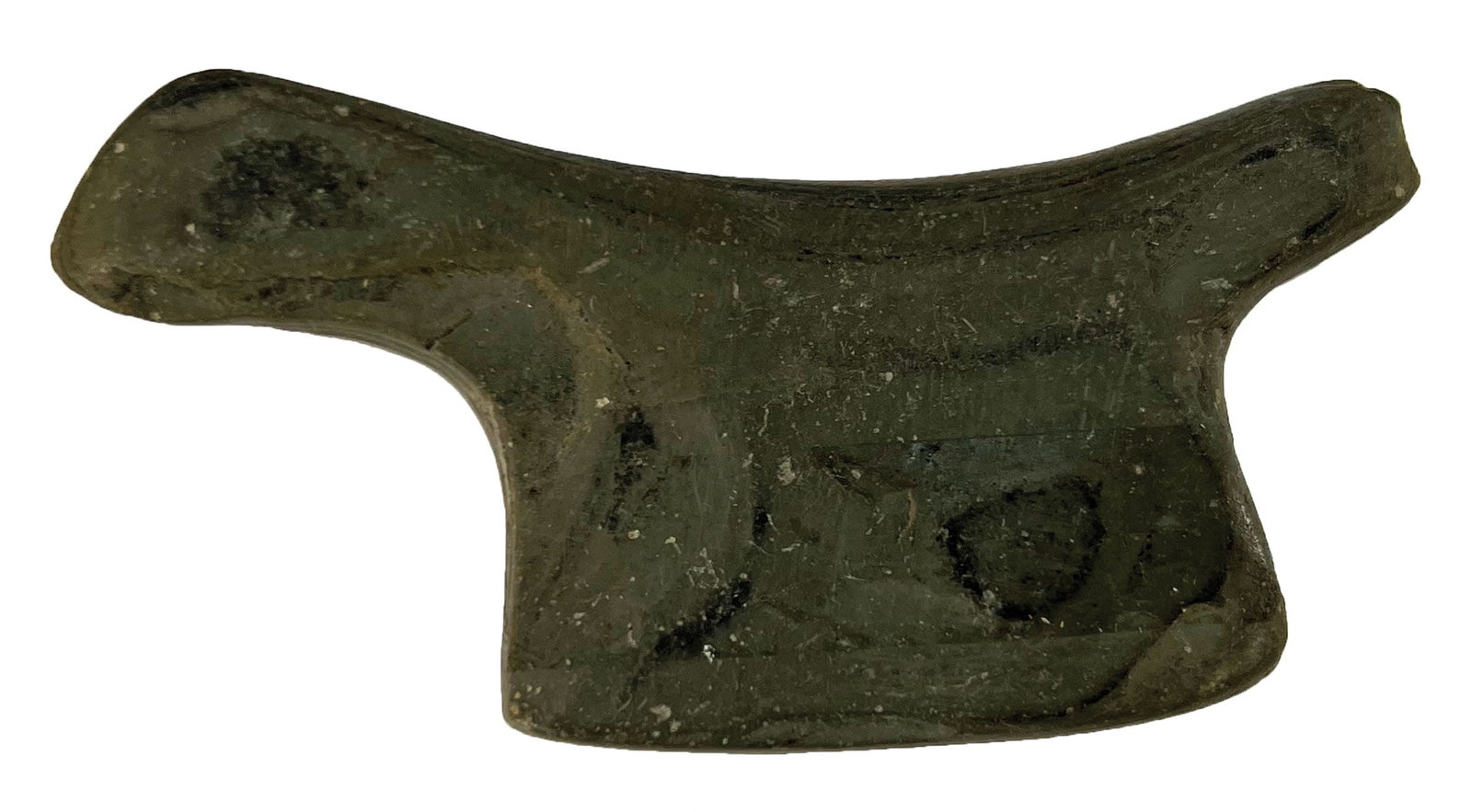 3 1/2" Birdstone. Banded Slate. Undrilled. Ohio. Ex Earl Townsend, Jr (T5256). (1 of 4)