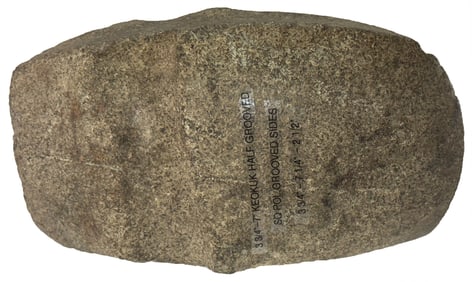 7 /4" Keokuk 1/2 Grooved Axe. Square pole with grooved sides. Missouri. Ex Hinshaw.