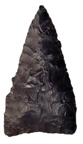 1 3/4" Triangle. Dark Flint. Ohio. Ex Norm Kley and Joe Macik Collections.