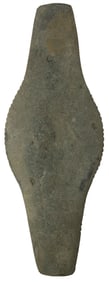 6 1/2" Hopewell Gorget. Slate. Recovered in Licking County, Ohio. Ex King Ross.