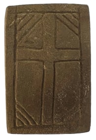 2 1/2" Clay Tablet. Engraved Historic Bible. Vincennes, IN Area.