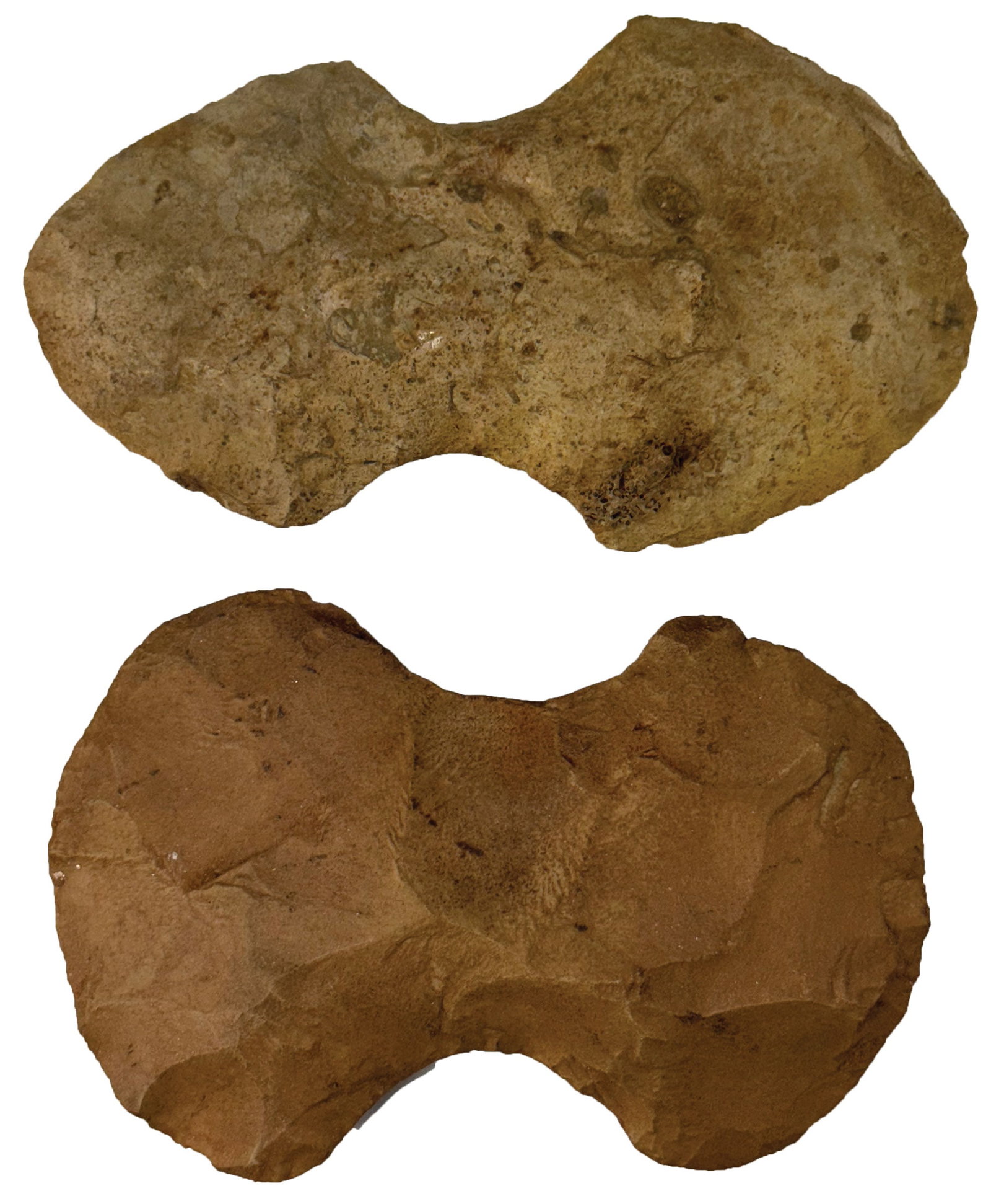 2 Spiro Flint Axes. 4 1/2" & 5". Oklohoma. Ex King Ross Collection. (1 of 2)