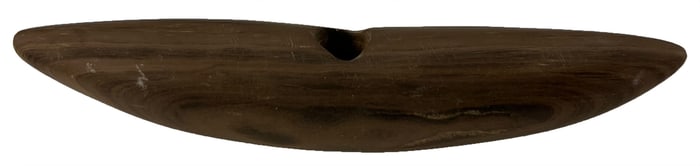5 5/8" Pick Bannerstone. Slate Brown. Bloomington, Indiana. Ex Doug Watkins.