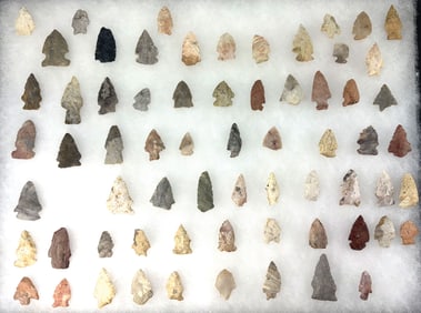 66 Points. 1" to 1 1/2". Variety of material. Ex Ronald Max Hinshaw Collection.
