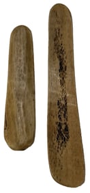 2 Bone Scrapers. 3 1/4” 4 3/4”. Kentucky. Ex Doug Watkins.