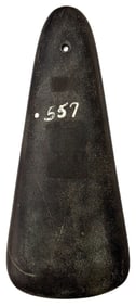 5 1/2” Hopewell Pendant. Dense Slate. Ohio. Ex Norm Carter. Partain COA.