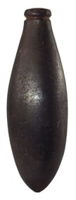 2 5/8" Hematite Grooved Plummet. Calhoun County, Illinois. Ex John Grotte.