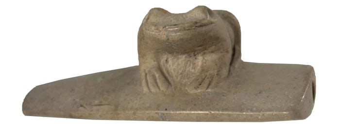 2 7/8" Hopewell Frog Effigy Pipe. Ohio. Ex Stan Copeland and Dr T.H. Young.