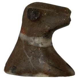 2 5/16" Salvaged Popeyed Bust Birdstone. Indiana. Ex Gary Smith. COA.