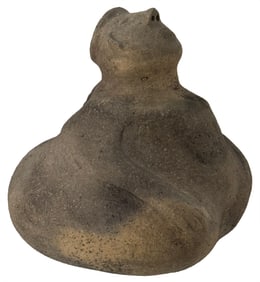 5 1/4" Human Effigy Hooded Bottle. Missouri. Solid. Ex Dan Wolf.