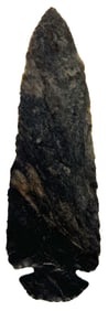 6 1/16" Monster Dovetail. Black Chert. Ohio. Ex Ben Hackney. Rogers COA.