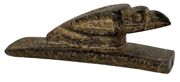 6 1/4" Raven Effigy Pipe. Steatite. Ex Lindgren Collection (CA) and Steve Switzer.