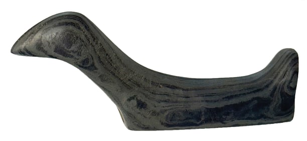 5 7/16" Birdstone. Banded Slate. Fairfield County, OH. Ex Albert Barnes. COA's.
