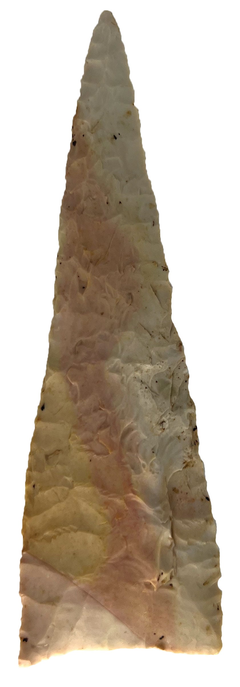 5 1/4" Sloan Dalton. Burlington Chert. Illinois. Ex Petrie, D. Smith. Rogers COA. (1 of 3)
