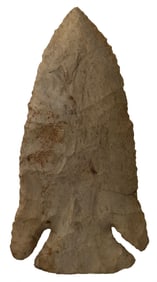 4 1/4" Lost Lake. Tan and Gray Color Flint. TN. Ex Homer Roberts. Rogers COA.
