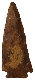 3 11/16" Meadowood. River stained flint. Brown County, Ohio. Bennett COA.