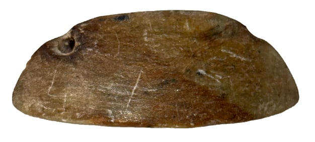 2 3/4" Chlorite Boatstone. Livingston County, KY. Ex Pat Gaines. J Davis COA.
