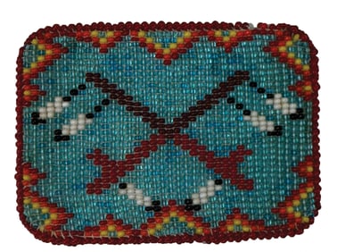 3 1/8" Beaded Belt Buckle. Ex Ronald Max Hinshaw Collection.